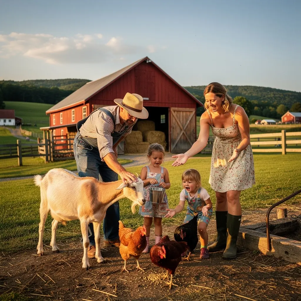 Dzieci bawiące się w parku, korzystające z wózka inwalidzkiego.