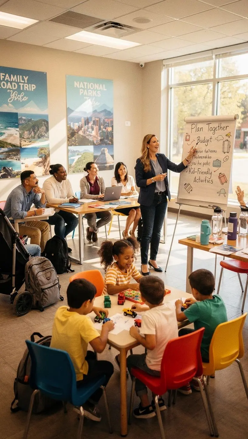 Przewodnik turystyczny pokazujący, jak planować dostępne wakacje rodzinne.